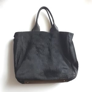 Leather/Calf Hair Tote Bag